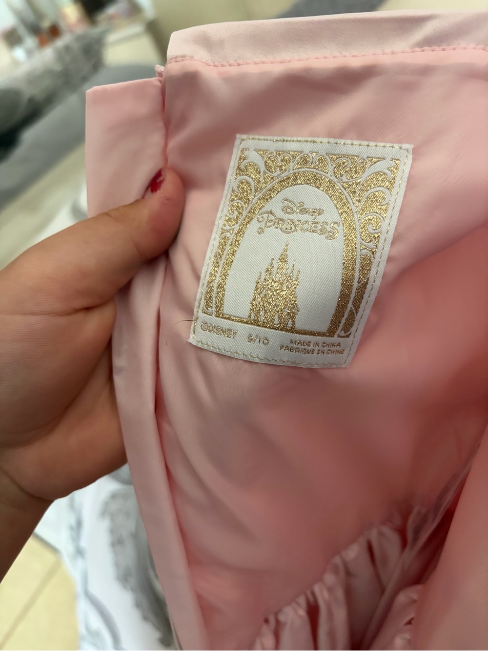 Girls' Pink Dress - Elegant Gold Trim